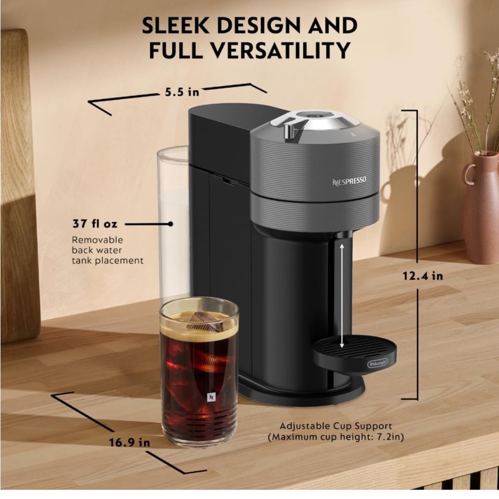 Nespresso VERTUO NEXT coffee maker and espresso machine + 12 pods